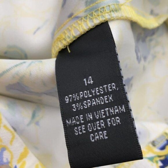 AGB Yellow Floral Dress Size 14 - Picture 8 of 9